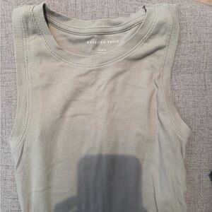 American Eagle Outfitters Ribbed Tank Top - Light Green